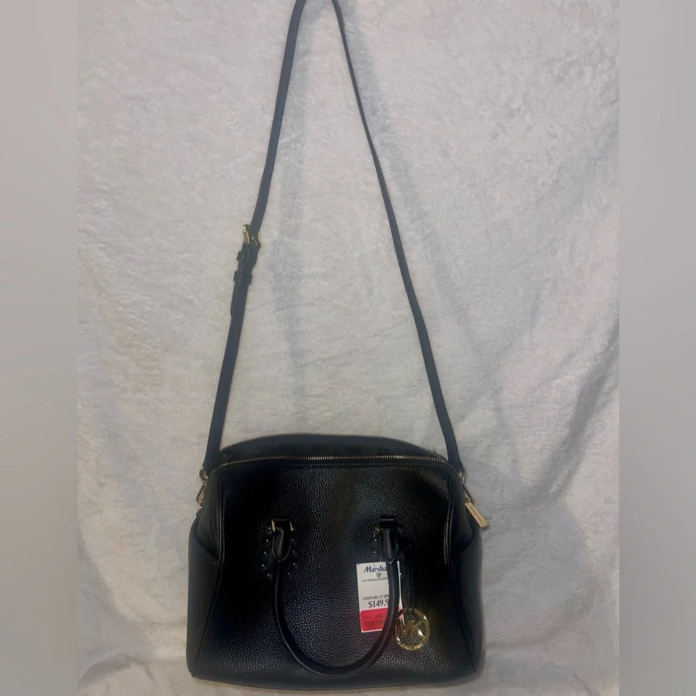 NWT Michael Kors Black Pebbled Leather Satchel - Picture 5 of 9